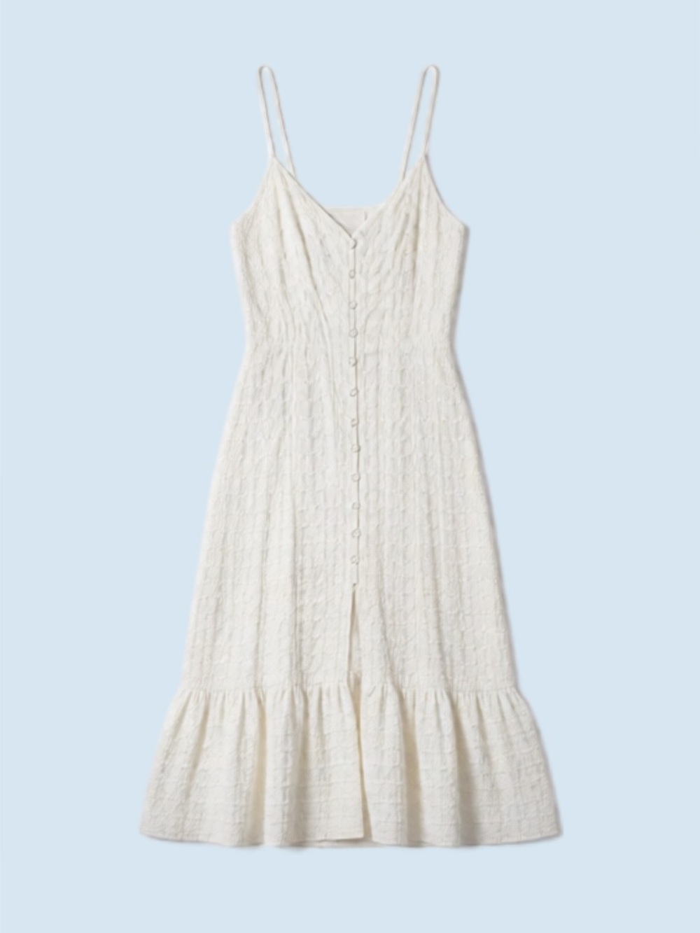 Aqua White Embroidered Maxi Dress S